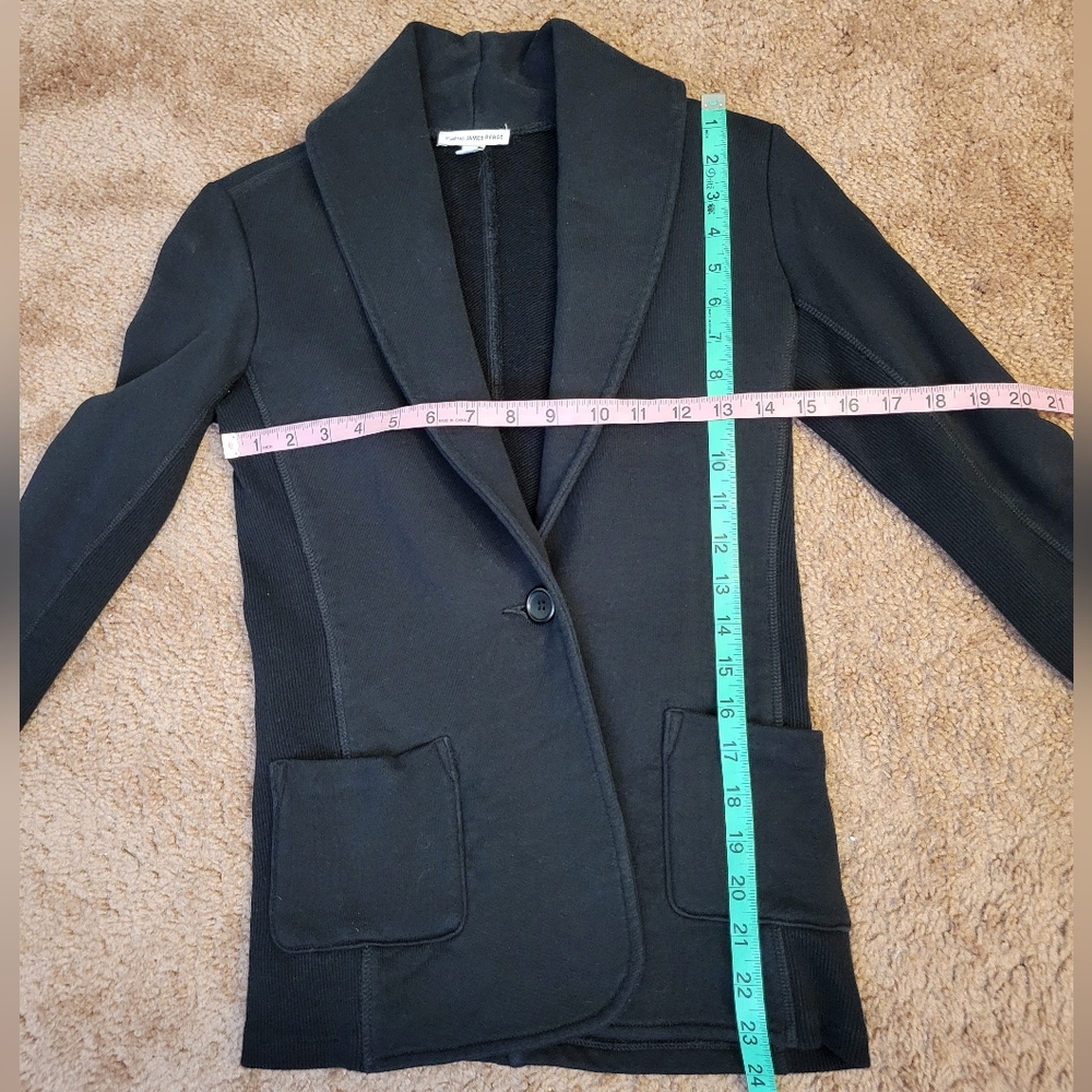 James Perse Black Single Button Collared Knit Bla… - image 5